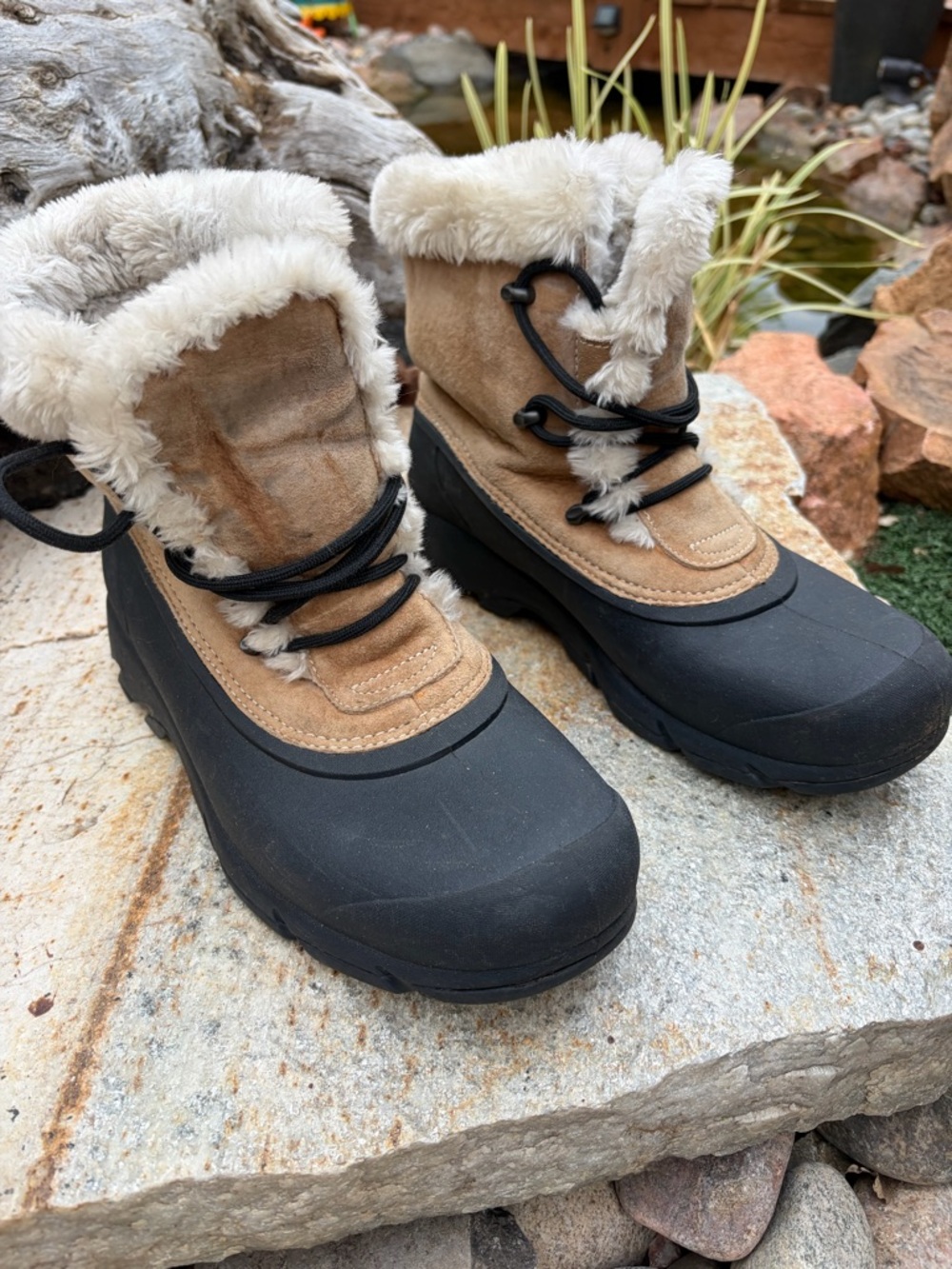 Sorel Snow Angel Boots Womens 10 Waterproof‎ Suede Faux Fur Winter